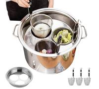 Pasta Cooker with Strainer Basket,Stainless Steel Cooking Tool | Pasta Cooker Insert Set | for Home Busy Families Cooking Lovers Beginners Professionals Meal Prep Party Vegetables Soup Holiday