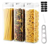Pasta Food Storage Containers Kitchen: Airtight 3Pcs Large Boxes White