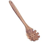 Pasta Fork,Wooden Spaghetti Spoon,Spaghetti Server with Handle,32cm/12.6inch Professional Spaghetti Spoon with Teeth Pasta Server Spoon for Spaghetti Strainer