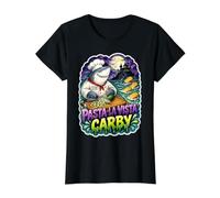 Pasta La Vista Carby Low Carb Shark Chef Keto Value Graphic T-Shirt, Women, Black, S