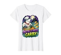 Pasta La Vista Carby Low Carb Shark Chef Keto Value Graphic T-Shirt, Women, White, XL