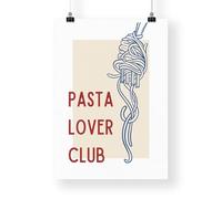Pasta Lover Club Poster 01: Unique Kitchen Wall Art, Foodie Print, Gift for Pasta Lovers, Dining Room Print, Chef's Kiss, Cool Home Decor