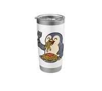 Pasta Loving Penguin Cartoon Stainless Steel Insulated Tumbler