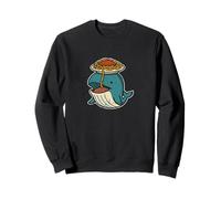 Pasta Loving Whale Cartoon Sweatshirt