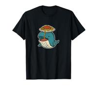 Pasta Loving Whale Cartoon T-Shirt