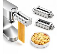 Pasta Maker Attachment for Kenwood Stand Mixer 3pcs - Pasta Roller, Spaghetti Cutter & Fettuccine Cutter - Stainless Steel Attachments Including Adapter - Mixer Accessories for Kenwood by MMOBIEL
