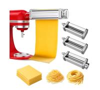 Pasta Maker Attachment for KitchenAid Stand Mixer 3pcs - Pasta Roller, Spaghetti Cutter & Fettuccine Cutter - Stainless Steel Attachments - Stand Mixer Accessories for KitchenAid by MMOBIEL
