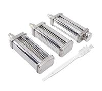 Pasta Maker Attachments for Stand Mixer Noodle Press Set with Roller Cutter Spaghetti Fettuccine Easy Clean Making Kit Stainless Steel Household Kitchen