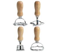 Pasta Maker - Avioli Cutter | Dumpling Machine | Ravioli Stamp Set, 4 Halloween Theme Ravioli Cutters, Ravioli Cutters with Wooden Handle for Halloween Parties, Meetings D