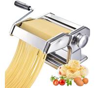 Pasta Making Machine, 9 Adjustable Thickness Stainless Steel Pasta Roller Cutters for Baking Wide Pasta Dough Spaghetti, Fettuccini, Lasagna, Italian Deluxe