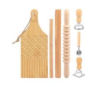 Pasta Making Set, 7-Piece Food-Grade Manual Pasta Board, Ravioli Cutting Wheel, for Dough and Pastries in the Home, Restaurant as well as Commercial Food Preparation and Party Cooking