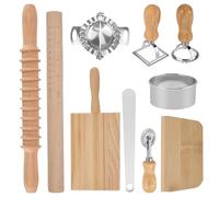 Pasta Making Tool Set, 9 PCS Pasta Making Tools Include Rolling Pin, Ravioli Cutter, Wooden Pasta Cutter, Pasta Roller, Dumpling Mold, Complete Kitchen Pasta Making Accessories