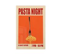 Pasta Night Canvas Poster Bedroom Decor Landscape Office Room Decor Gift 24x36inch(60x90cm)