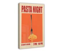 Pasta Night Canvas Poster Bedroom Decor Landscape Office Room Decor Gift 24x36inch(60x90cm)