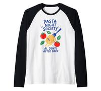 Pasta Night Society Al Dente After Dark Funny Pasta Lover Raglan Baseball Tee