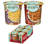 Pasta Nostra Instant Pasta Pots - 6 Pack (6 x 70g) | Fusilli Carbonara (3 Pots) & Bolognese (3 Pots) | Quick Lunch, Just Add Water | Healthier Pot Noodle Alternative