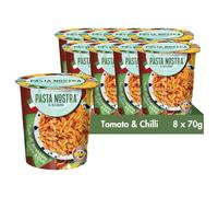 Pasta Nostra Instant Pasta Pots, Authentic Italian Spicy Arrabbiata Fusilli Pasta, Convenient & Quick Meal Solution, Pack of 8 x 70g Servings, Made in Italy, Ready to Eat in Just 5 Minutes