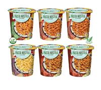 Pasta Nostra | Pack of 6 x 70g | Instant Pasta Pots, Fusilli | Bolognese-02, Carbonara-01, Arrabbiata-01, Tomato & Mozzarella-02 | Made in Italy, Ready in 5 minutes, 4 Flavours Variety Pack