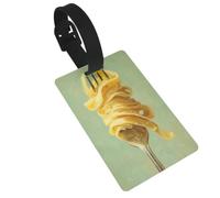 Pasta On A Fork Pale Rustic Green Luggage Tag | Name Id Label Suitcase Tags For Travel Cruise Backpacks Bag