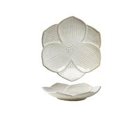 Pasta Plates, Earthenware Dessert Plates Tableware 6-inch Stoneware Lotus Plate Japanese Ceramic Sushi Retro Dessert Cake Suitable for Afternoon Tea Large Dinner Plates(A)