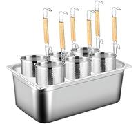 Pasta Pots Pasta Cooker, 2/4/6 Holes Pasta Pot with Strainer Insert, Stainless Steel Square Soup Pot with Lid for Noodle Vegetable Dumpling, Commercial Cooking Pot Set Fo
