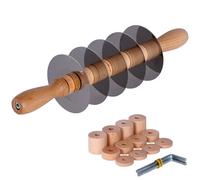 Pasta Rolling Cutter Adjustable with 5 Stainless Steel Wheels, Pasta Roller - Fresh Pastry - Pasta Cutter Multiple Wheel