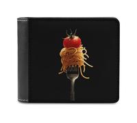 Pasta Spaghetti Tomato Noodles Italian Food Funny Wallet for Men RFID Blocking Bifold Wallet Soft Billfold with Card Slots Custom Gifts