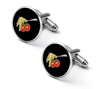 Pasta Spaghetti Tomato Noodles Italian Food Shirt Cufflinks Round Cuff Links for Business Wedding Party Father's Day Gift 1.7cm