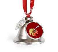 Pasta Spaghetti Tomatoes Noodles Italian Food Christmas Jingle Bells Tree Hanging Ornament Xmas Bell Pendant Party Festival Decor Love Bell