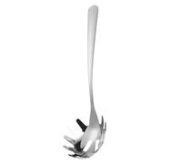 Pasta Spoon with Teeth, Stainless Steel Noodle Server, 304 Rust-Proof Spaghetti Spoon for Cooking and Serving, Fast Draining, One-Piece Molded Polished Utensil, Compact Kitchen Tool for Pasta and N