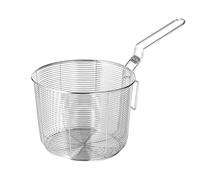 Pasta Strainer and Fry Basket Combo Stainless Steel Fry Basket Use Design with Fine Mesh and Reinforced Rim Works As Colander Oil Filter, Great for Restaurants Catering Large Family Cook