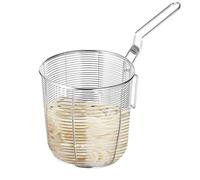 Pasta Strainer and Fry Basket Combo Stainless Steel Fry Basket Use Design with Fine Mesh and Reinforced Rim Works As Colander Oil Filter, Great for Restaurants Catering Large Family Cook