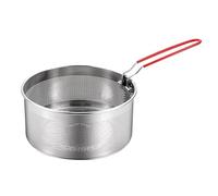 Pasta Strainer, Stainless Steel Noodle Strainer with Removable Handle Metal Pasta Basket Deep Fryer Basket, Kitchen Colander for Washing Draining Deep-Frying Boiling Steaming(18cm)