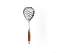 Pasta Strainer Stainless Steel with Wood Handle - Noodle Scoop Filter Mesh for Cooking Soup 39cm(L)