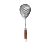 Pasta Strainer Stainless Steel with Wood Handle - Noodle Scoop Filter Mesh for Cooking Soup 39cm(S)