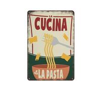 Pasta The Kitchen Is for Pasta Italian Food Poster Pasta Poster Pasta Metal Tin Sign Plaque Vintage Wall Room Gift Aluminium Creative Novelty Unique Funny Art Decoration Tin Waterproof 8" x 12"