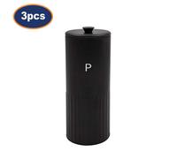 Pasta Tin Metal Black Round Spaghetti Food Storage 2.5L Canister Airtight 3Pcs
