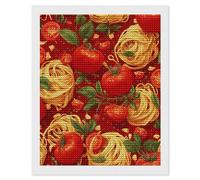 Pasta Tomatoes Basil Adults Diamond 5D Painting Kit Round Drill DIY Art Craft Wall Decor