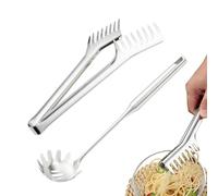 Pasta Tongs - 33.5cm Stainless Steel Spaghetti Spoon | Anti-Rust Thickened One-Piece Design | Provides A Secure Grip For Mixing And Serving Salads And Sauteed Noodles