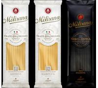 Pasta Variety Pack, Linguine No.15, Linguine No.6 and Spaghetti al Nero di Seppia No.615, Authentic Italian Durum Wheat, 3 Pack La Molisana