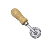Pasta Wheel Baking Tool with Wooden Handle, 3.8 cm Diameter Dough Cutting Tool for Household Kitchen for Cutting Dough, Cakes, Biscuits, Pizza Dough, Pasta and Food
