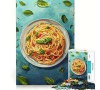 Pasta with Basil And Tomatoes Puzzles for Teenagers 1000 Piece Strengthen Memory Tension Relief Smooth Edge Xmas Surprise (38x26cm)