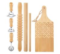 Pastas Making Set for Gnocchi and Ravioli Includes Wood Board and Rolling Pin Gnocchi Pastas Maker Suitable for Easy Use Multipurpose Cooking Tool