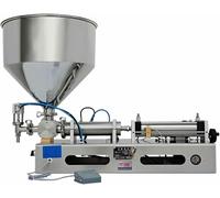 Paste Filling Machine, Pneumatic Automatic Filler for Lubricants, Shampoo, and Cream, Single Head Design with Funnel, Stainless Steel Construction