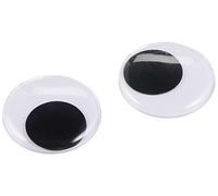 Paste On Wiggle Eyes 25mm 2/Pkg-Black