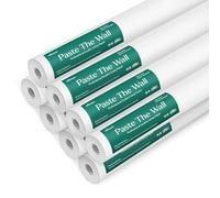 Paste The Wall Lining Paper 10m Long Plain White Thick Paintable Backing Paper, Heavy Duty PVC Free and Breathable (Pack of 8)