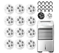 Paste Type Universal Pulley, Stainless Steel Caster Wheels for Furniture Set of 4, 360° Swivel Universal Furniture Appliance Moving Wheels, Castors for Office, Home (White with brake pads, 12 pieces)