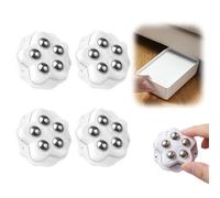Paste Type Universal Pulley, Stainless Steel Caster Wheels for Furniture Set of 4, 360° Swivel Universal Appliance Moving Wheels, Heavy Duty Castors for Office, Home (White, 4 pieces)