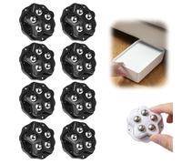 Paste Type Universal Pulley, Stainless Steel Caster Wheels for Furniture Set of 4, 360° Swivel Universal Furniture Appliance Moving Wheels, Castors for Office, Home (black, 8 pieces)
