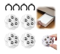 Paste Type Universal Pulley, Stainless Steel Caster Wheels for Furniture Set of 4, 360° Swivel Universal Furniture Appliance Moving Wheels, Castors for Office, Home (White with brake pads, 4 pieces)